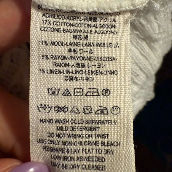 Free People Ivory Crocheted Top / Sweater, Women's Size XS - Picture 8 of 8